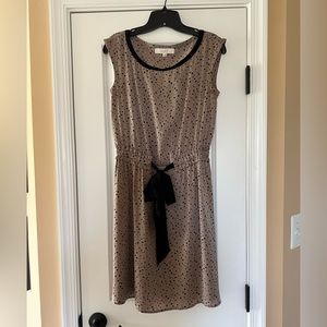 LOFT dot pattern dress with front tie